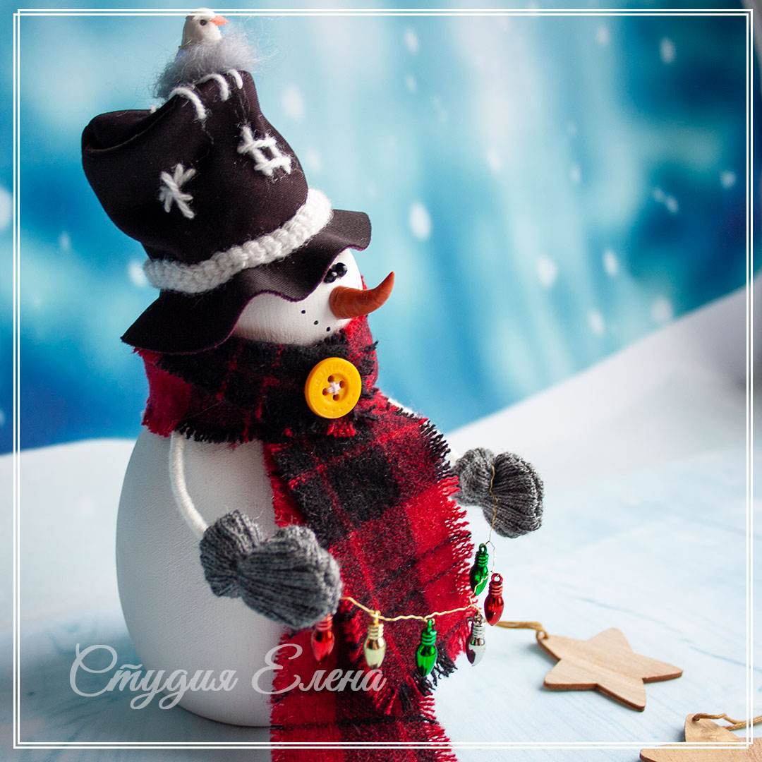 Детские подарки на новый год - Снеговик ручной работы.