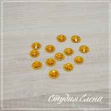 Стразы-декор "Цветок" 12 мм, золото